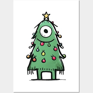 Christmas tree monster Posters and Art